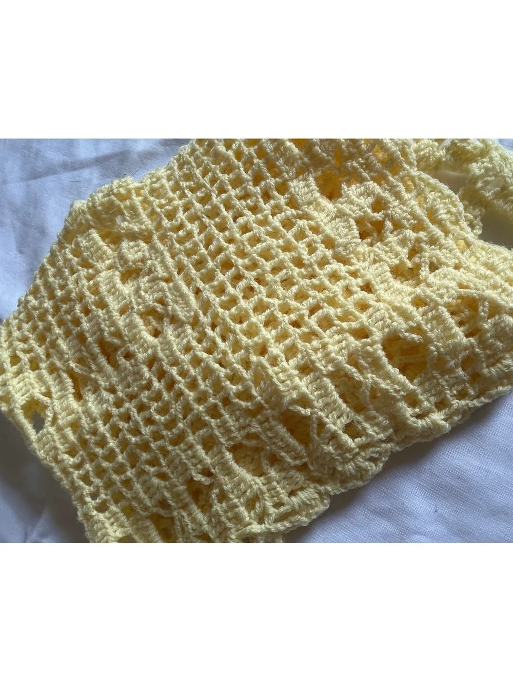 Handmade Yellow Crochet Square Doily